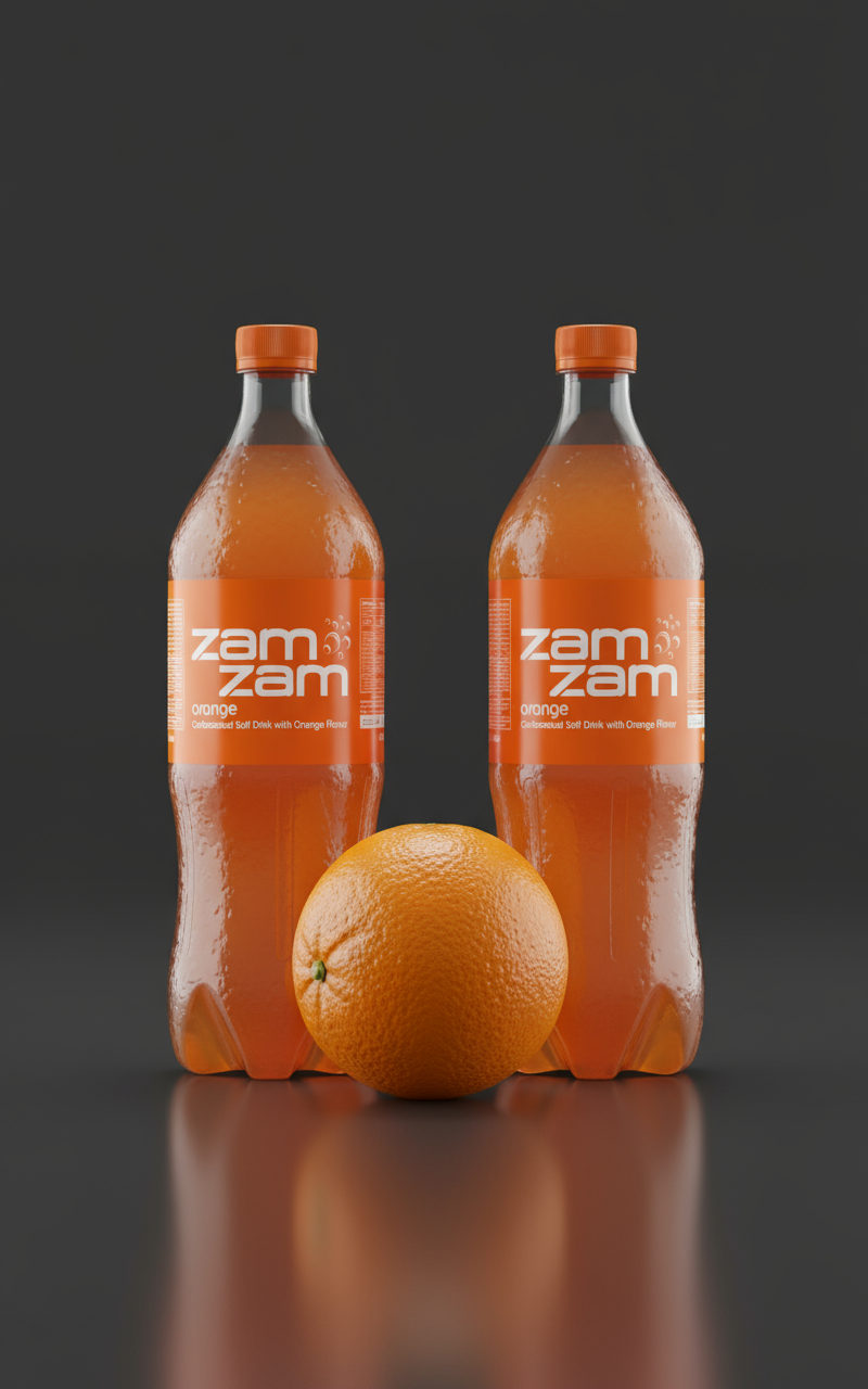 Oranje frisdrank zamzam-1 liter Pet