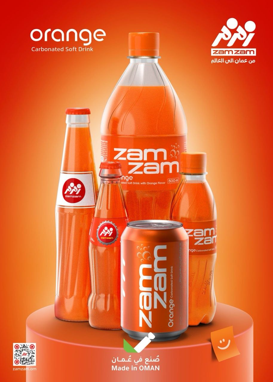 Oranje frisdrank zamzam-1 liter Pet